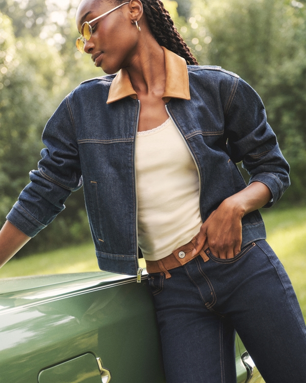 veste-femme-en-jean-972bss-1.jpg Femme Veste en jean zippée | Femme Liquidation | Abercrombie.com – Image 1