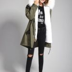 Veste hiver pour femme avec capuche à fourrure épaisse