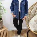 Avec Veste Veste En Jean Longue CintrÃ©e Femme Veste Longue Veste En Jean Oversize Femme Pas Cher Veste Jean