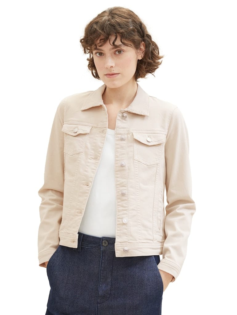 veste-femme-jean-264bpg-1.jpg Veste Beige Jean Femme TOM TAILOR Casual Sénas – Image 1