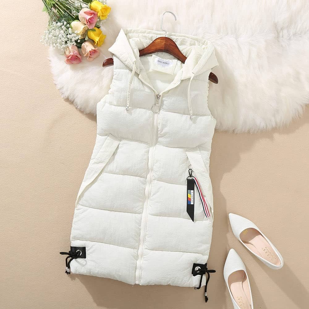 veste-femme-sans-manche-321yqe-1.jpg Veste sans manches pour femme, gilet pour femme à capuche longue gilet matelassé chaud rembourré Steppweste ultraléger manteau d'hiver sans manches ... – Image 1