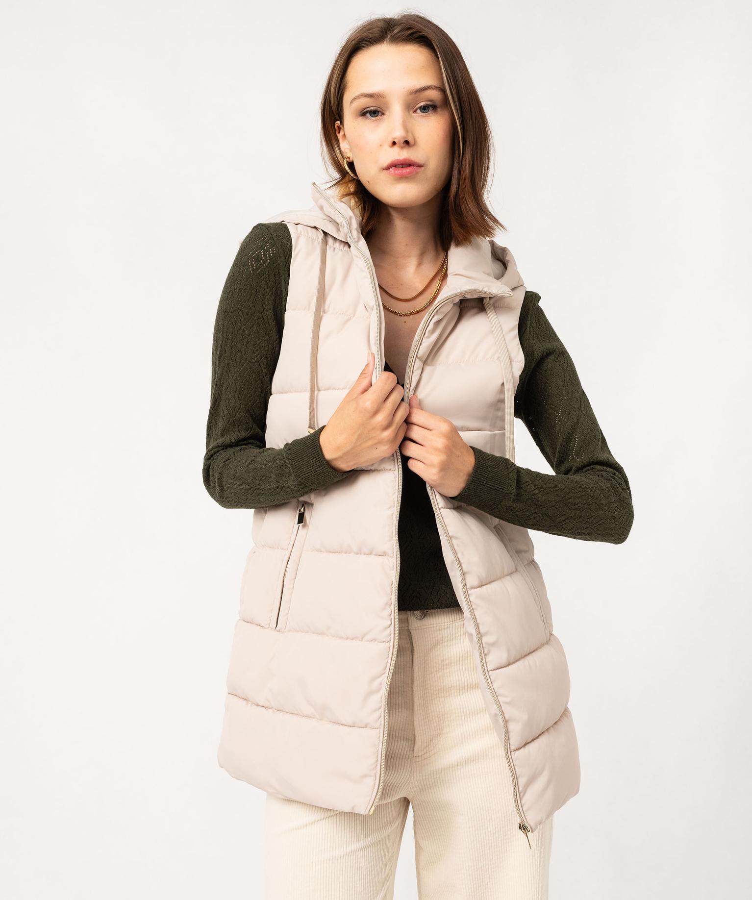 veste-femme-sans-manche-498tps-1.jpg Doudoune sans manches matelassée à capuche femme beige | GEMO – Image 1