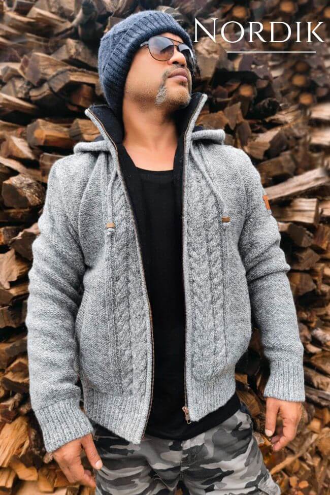 veste-hiver-homme-404zvj-1.jpg Blouson homme en laine à capuche | Doublure polaire & savoir faire artisanal – Image 1