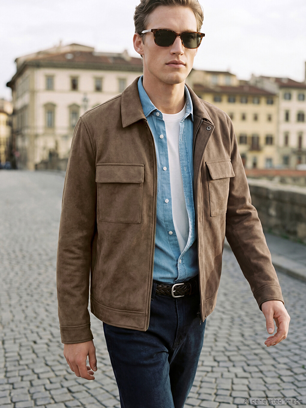 veste-homme-037tsl-1.jpg Veste Homme Aspect Suède – Image 1