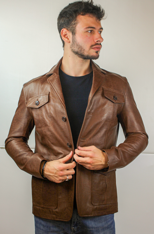 veste-homme-cuir-777gpc-1.jpg Veste demi longueur en cuir marron clair pour homme – Image 1