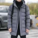 Manteau Homme Hiver,Vestes D'Hiver Pour Hommes Avec Capuche Manteau D'Hiver Veste Manteaux Matelassés Gris Mi Longs À Manches Longues Veste Pour Hommes Fermetures À Glissière Coupe Vent Veste Ma : Amazon.fr: Mode