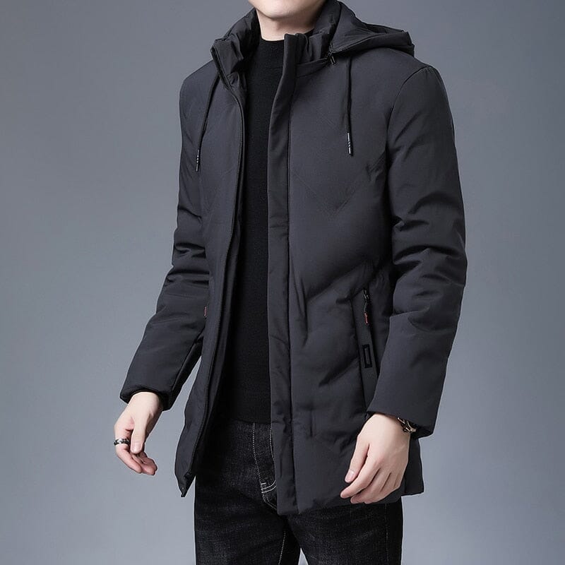 veste-homme-hiver-871fbc-1.jpg Parka Homme veste chaude d'hiver et épaisse avec capuche coupe vent Top qualité style décontracté manteau coupe vent Gray / L – Image 1