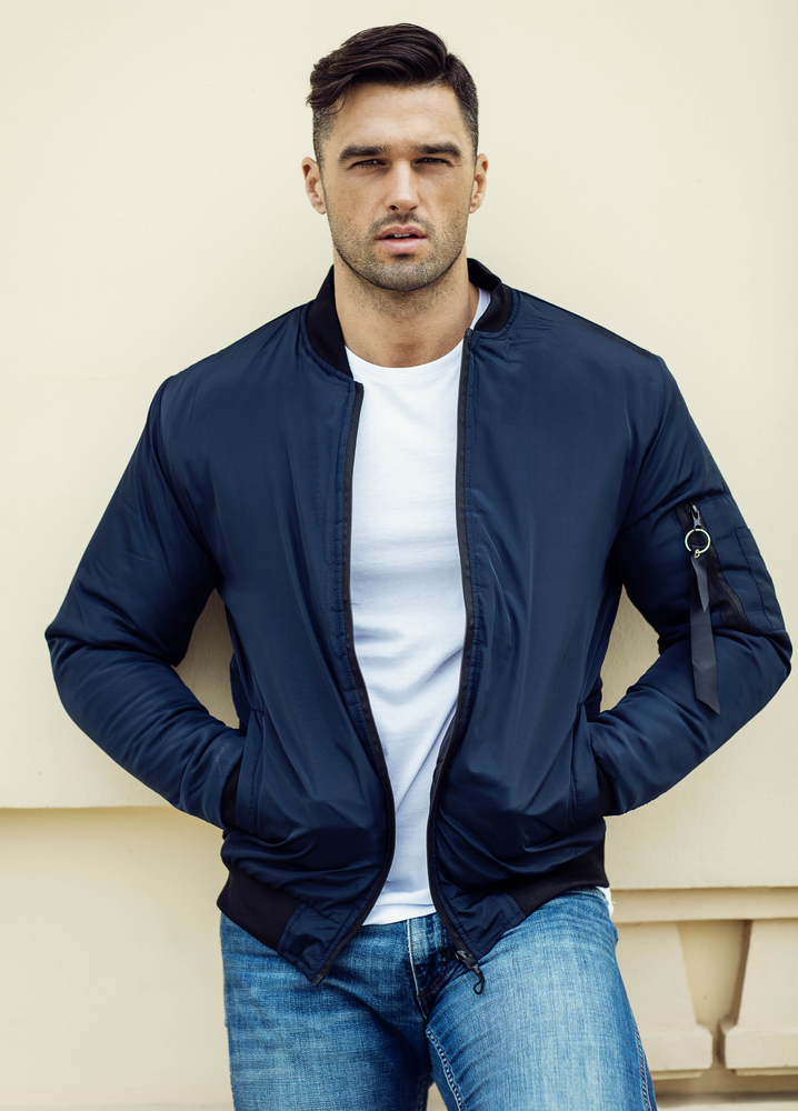 Handsome,Male,Model,Wear,Jacket veste homme mi saison – Image 1
