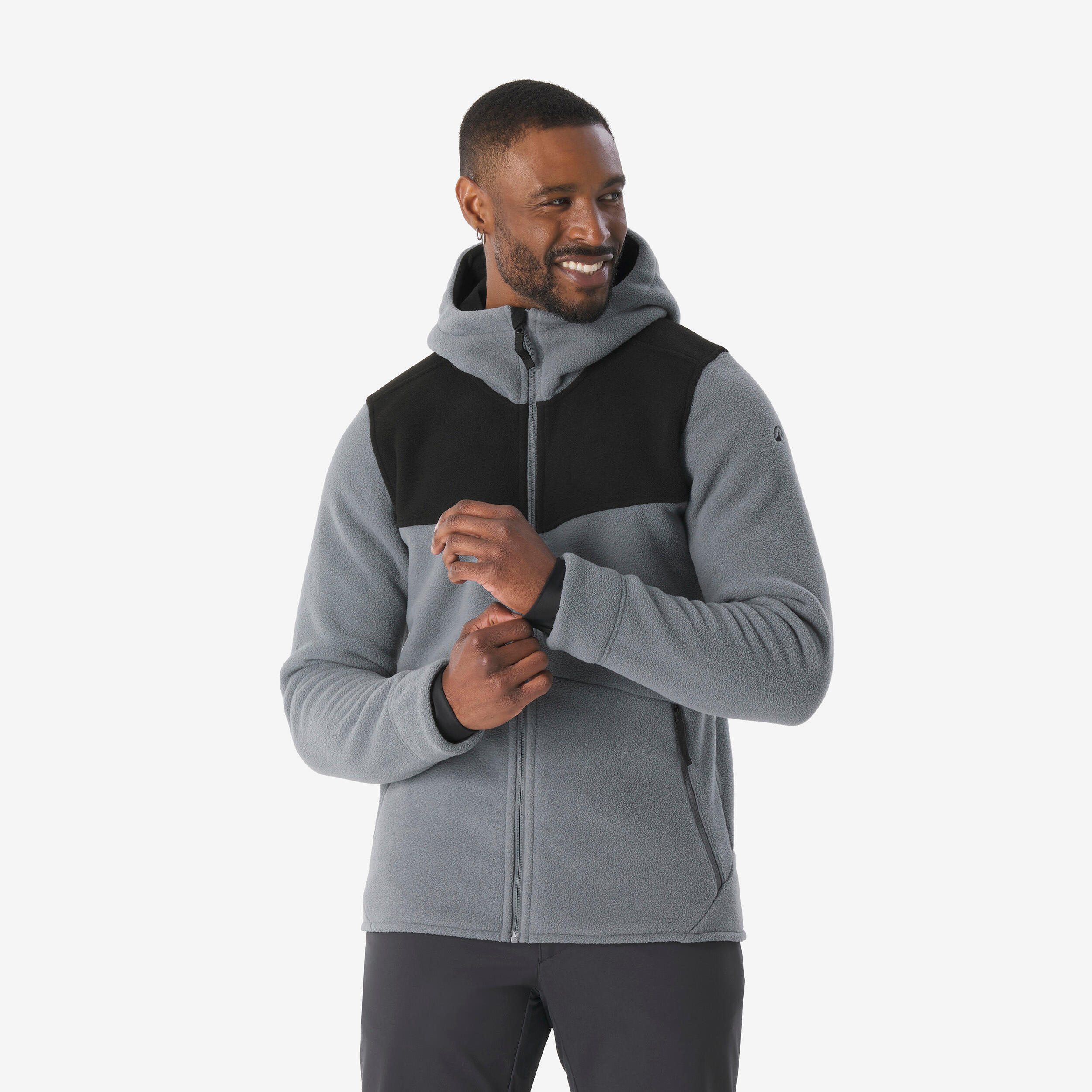 veste-homme-polaire-131bfc-1.jpg Polaire chaude de randonnée homme, NH500 gris – Image 1