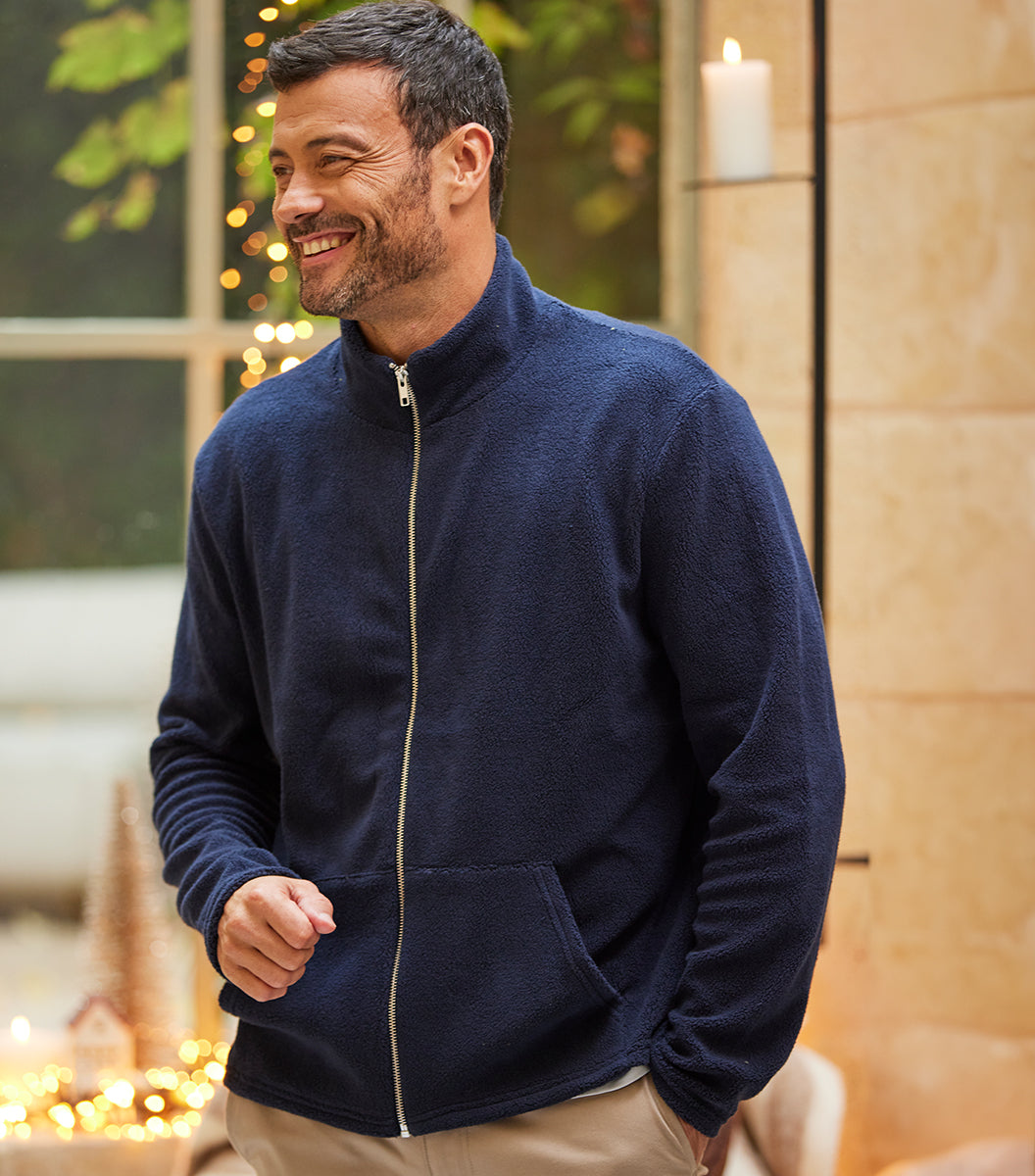 veste-homme-polaire-458wtn-1.jpg Veste Polaire Zippée Homme Marine Cocorico – Image 1