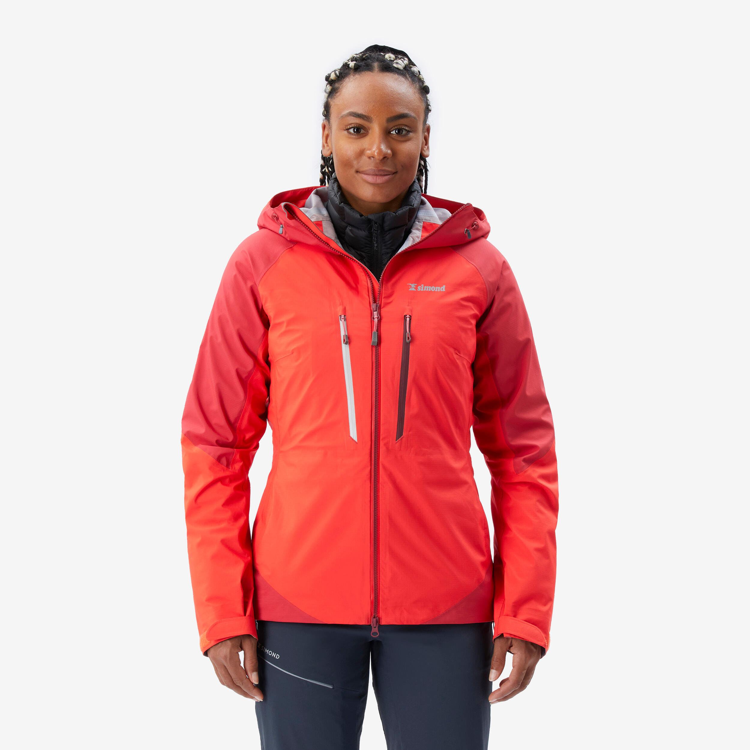veste-impermeable-femme-612abz.jpg Veste imperméable d'alpinisme femme alpinism light rouge – Image 1