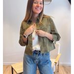 ANDREA | Veste en jean femme kaki coupe courte So Pretty