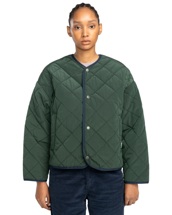 veste-matelassee-femme-026qld-1.jpg Reija Quilt Veste matelassée Vert Femme | Element – Image 1