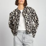 Veste matelassée imprimée Noir