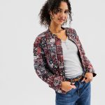Veste matelassée à col rond à motifs femme rouge fonce | GEMO