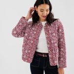 Veste matelassée à col rond à motifs femme rose fonce | GEMO