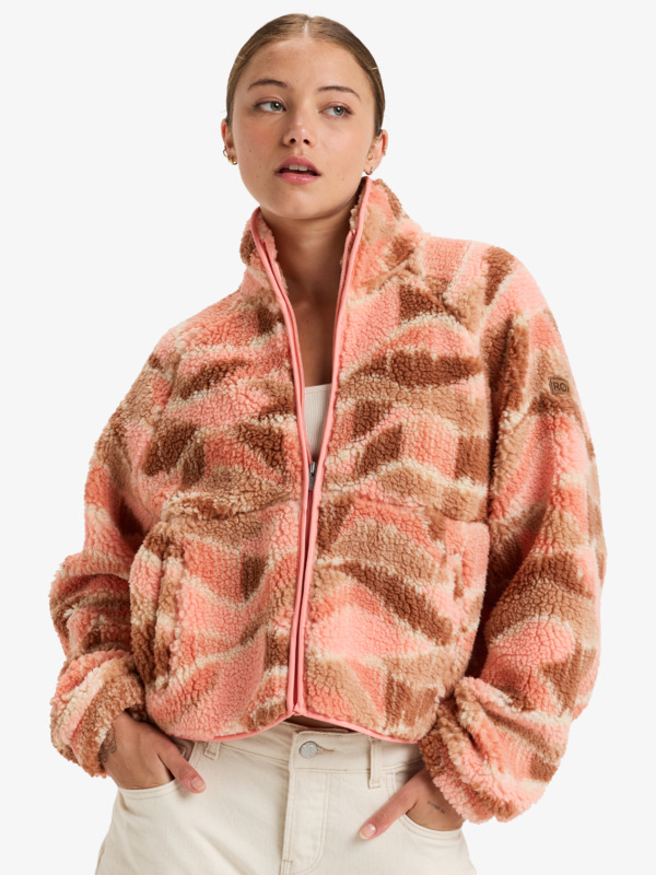 veste-polaire-femme-742vzi-1.jpg Blurry Cloud Veste polaire zippée Rose Femme | Roxy – Image 1