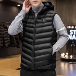 Homme Doudoune Sans Manche Gilet Matelassé Sans Manches Chaud D'Hiver, Veste Chauffante Intelligente, Veste Noire, Gilet Léger À Capuche Pour Hommes, Pour Hommes, Étudiants, Jeunes Garçons, V : Amazon.fr: Mode