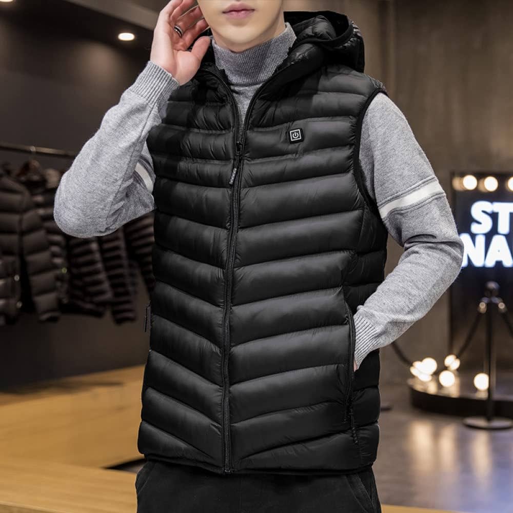 veste-sans-manche-623sqb-1.jpg Homme Doudoune Sans Manche Gilet Matelassé Sans Manches Chaud D'Hiver, Veste Chauffante Intelligente, Veste Noire, Gilet Léger À Capuche Pour Hommes, Pour Hommes, Étudiants, Jeunes Garçons, V : Amazon.fr: Mode – Image 1