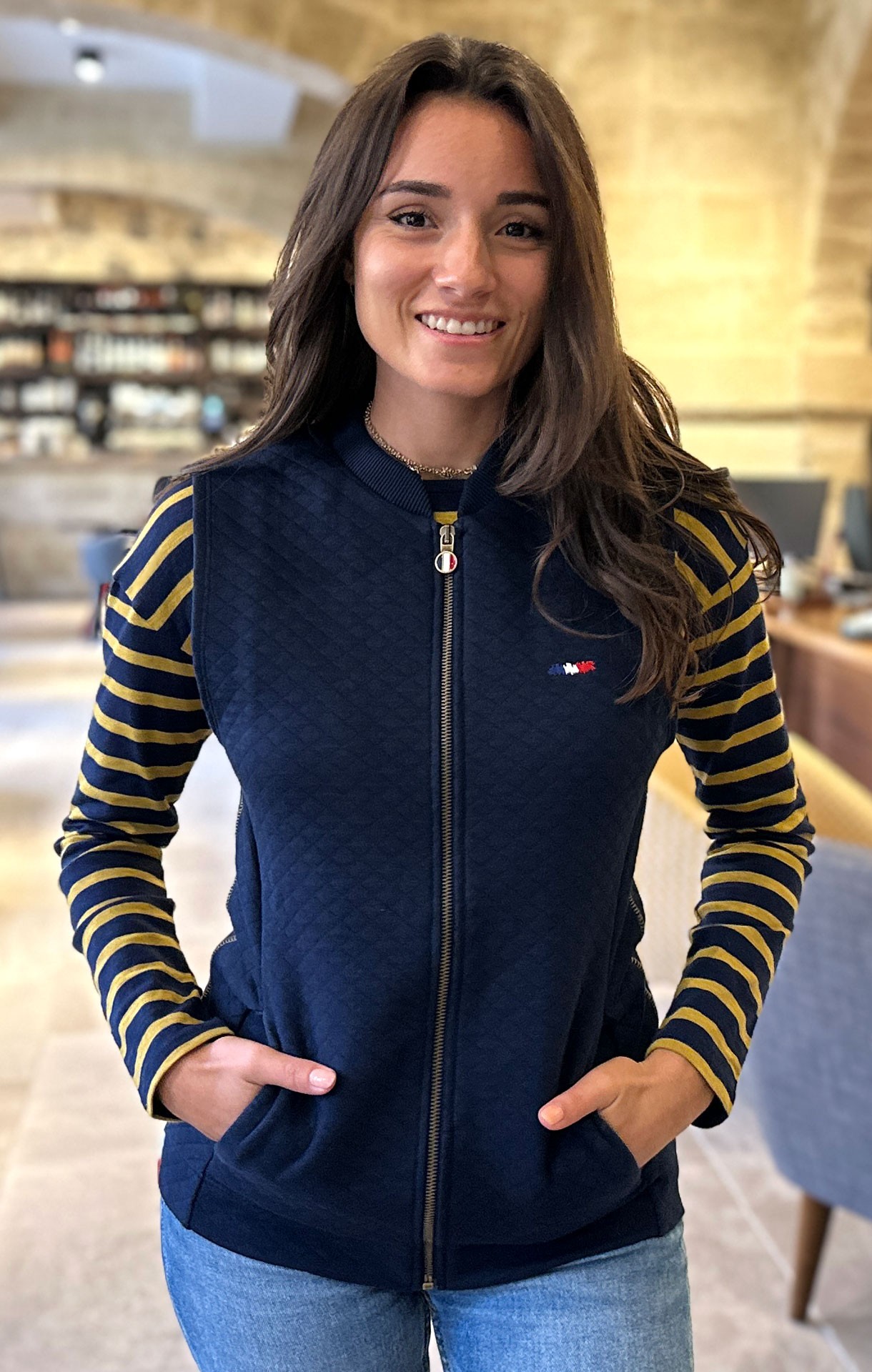 veste-sans-manche-664pwn-1.jpg Sweat zippé Femme | Mode Sportwear Femme | La Marinière Française – Image 1