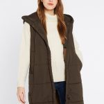 Veste longue matelassée sans manche Ryan Femme Olive