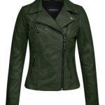 Blouson en cuir Clips Oakwood Vert Fonce Pallas Cuir