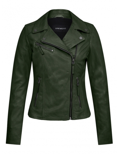 vestes-en-cuir-femme-203tky-1.jpg Blouson en cuir Clips Oakwood Vert Fonce Pallas Cuir – Image 1
