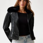 Vestes en cuir noir pour femme sur Zalando