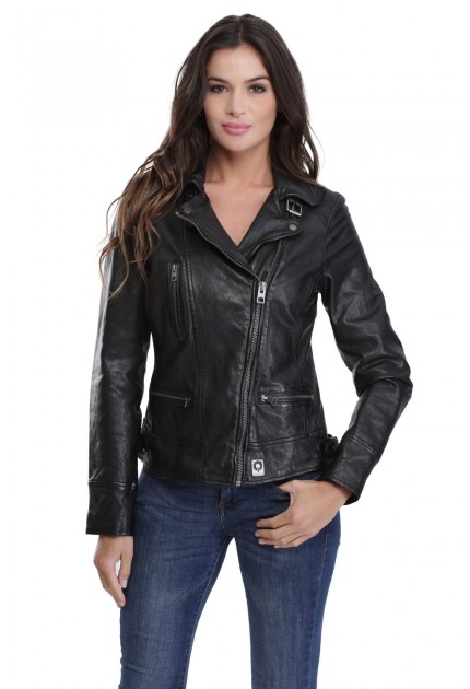 vestes-en-cuir-femme-287gtr-1.jpg Veste en cuir cintrée femme : blouson en cuir cintrée Moncuir – Image 1