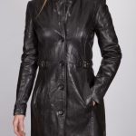 Veste longue en cuir revacuir femme noir laura100201. Revacuir