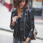 blouson cuir femme