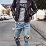 veste en cuir homme