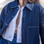 Veste en Jean Bleu Foncé Femme | BY MANIE