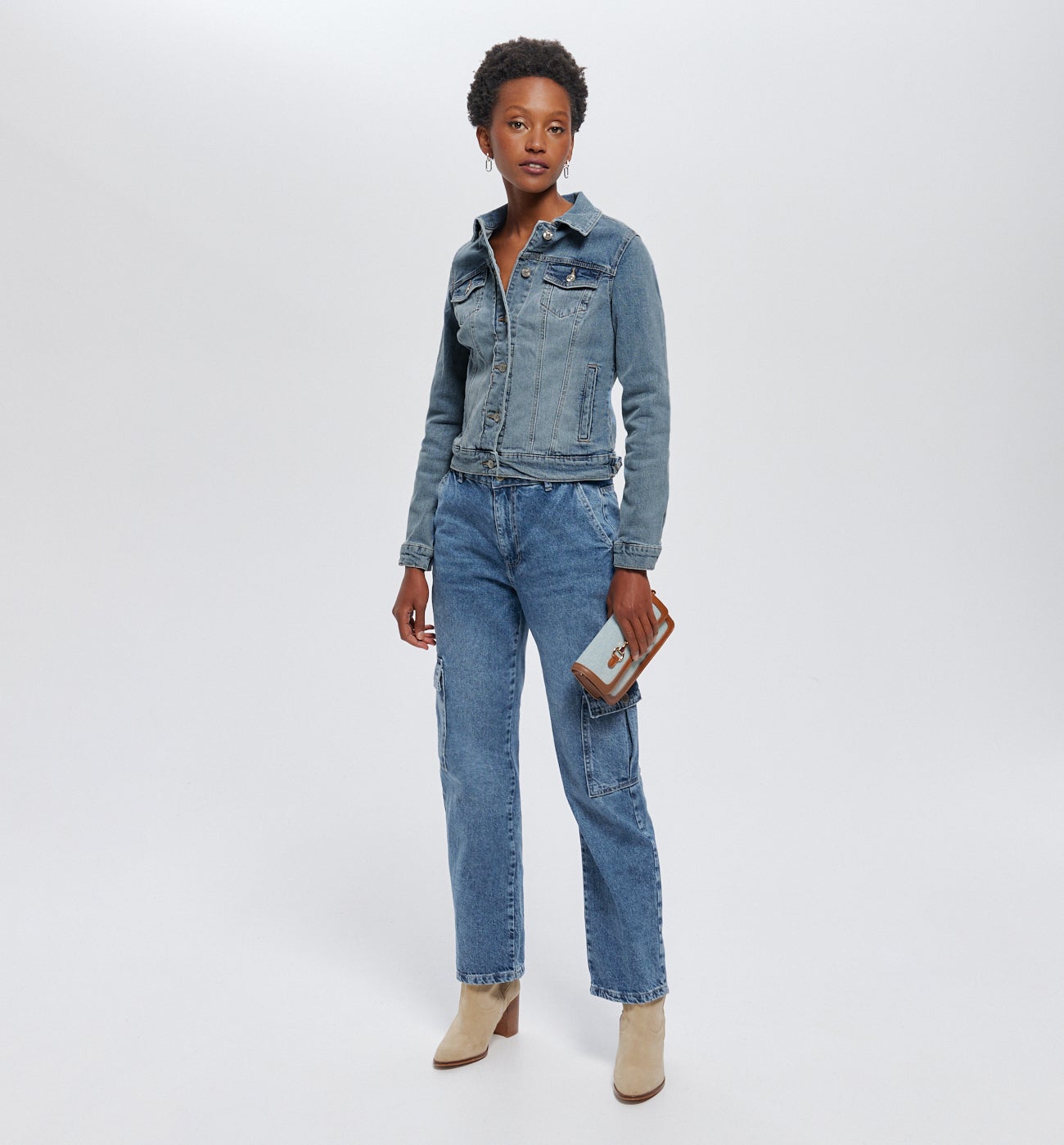 vestes-en-jean-femme-137dup-1.jpg Veste en jean Femme Jean moyen – Image 1