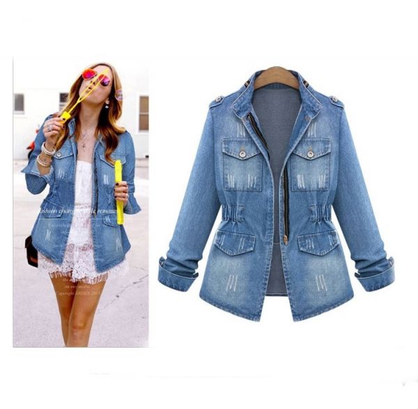 vestes-en-jean-femme-884oea-1.jpg Veste en jeans pour femme avec manches longues avec poches devant – Image 1