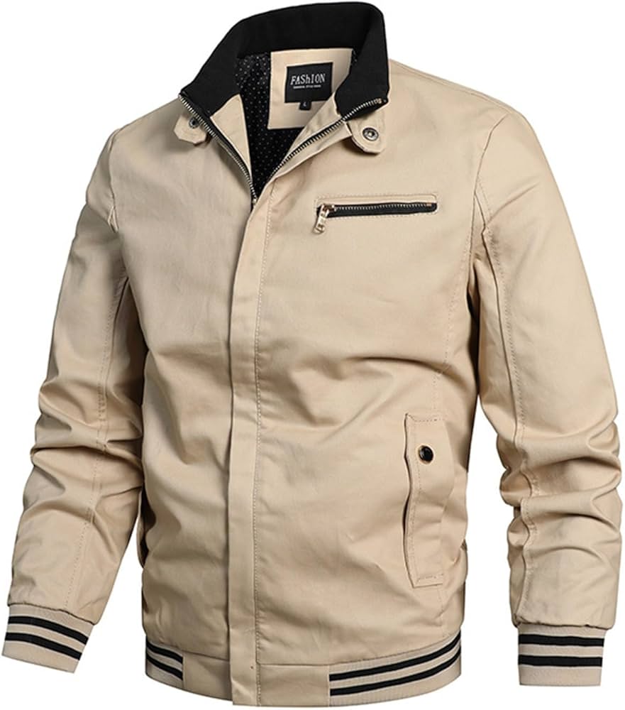 vestes-hommes-469lcg-1.jpg Henagehde Veste Legere Homme Vestes en Coton Léger pour Hommes Printemps Et Automne Vêtements D'Extérieur Décontractés avec Poches Blouson Homme ... – Image 1