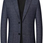 Veste De Costume Homme,Veste De Costume À Carreaux pour Hommes Formel Décontracté Coupe Régulière Costumes Intelligents 2 Boutons Revers Cranté À ...