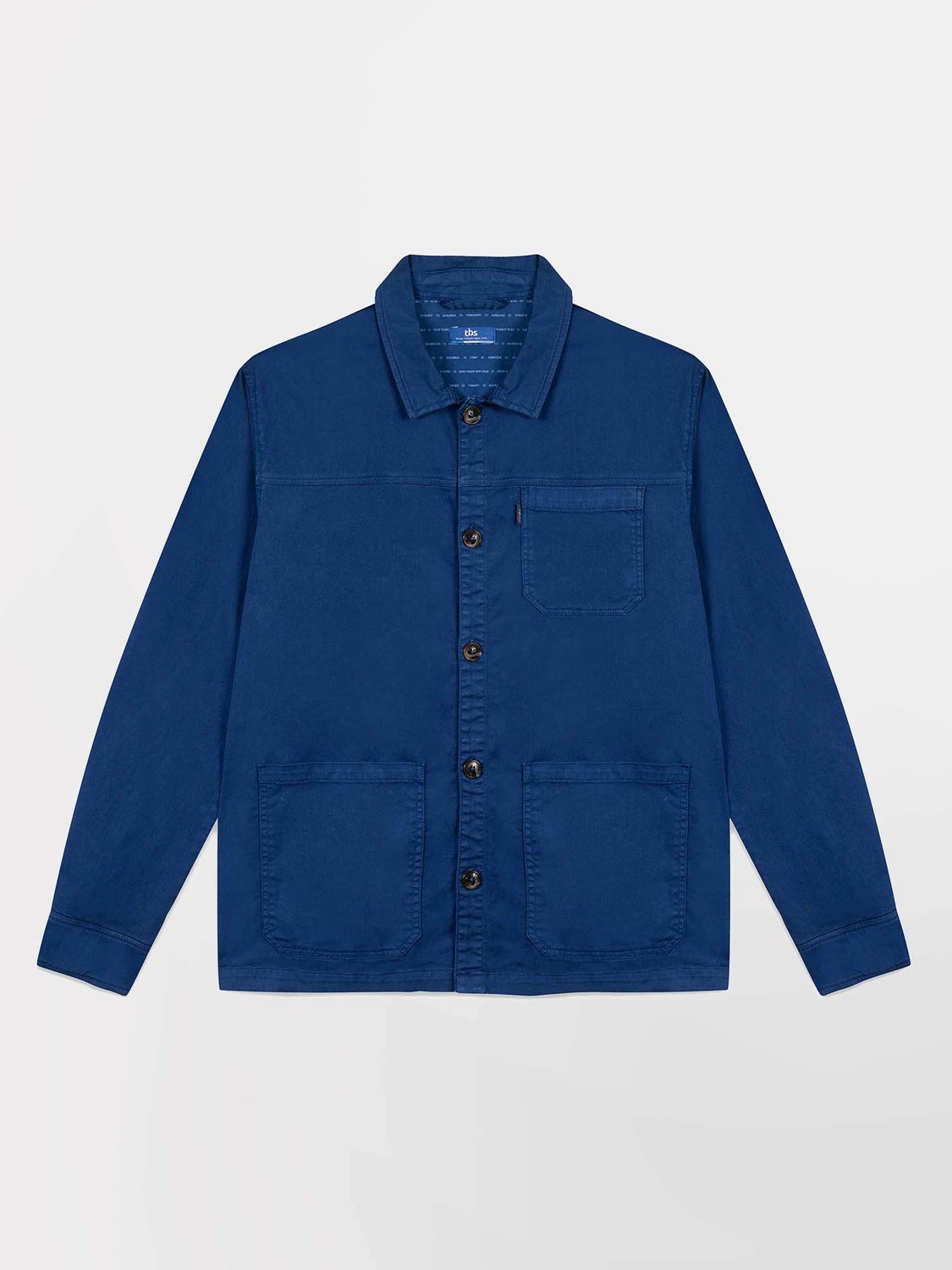 vestes-hommes-939ohy-1.jpg Veste Homme Boutonnée Coton Bleu Foncé TBS – Image 1